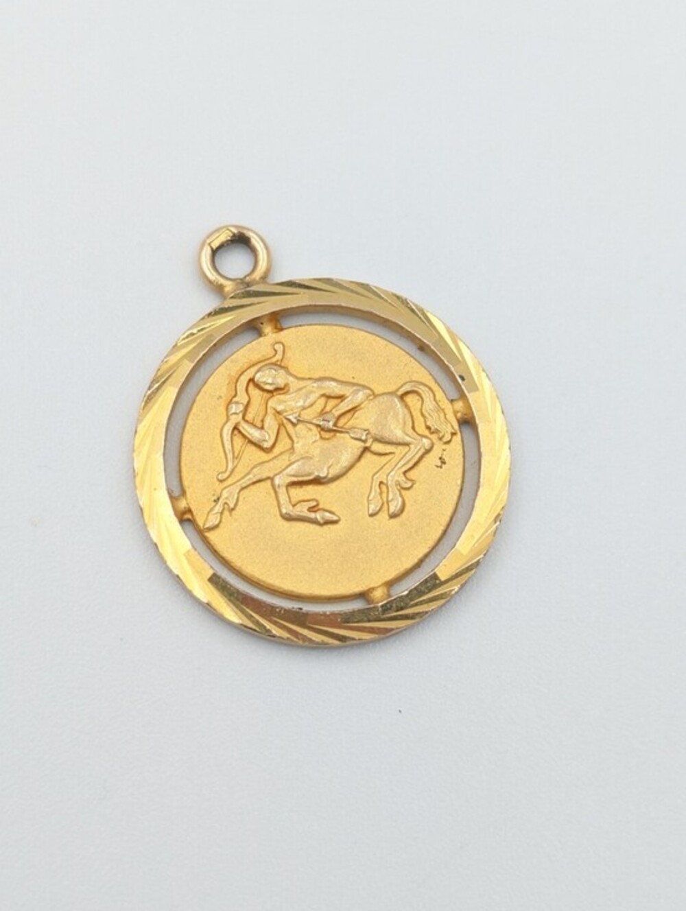 Vintage gold plated Zodiac constellation medal pendant charm